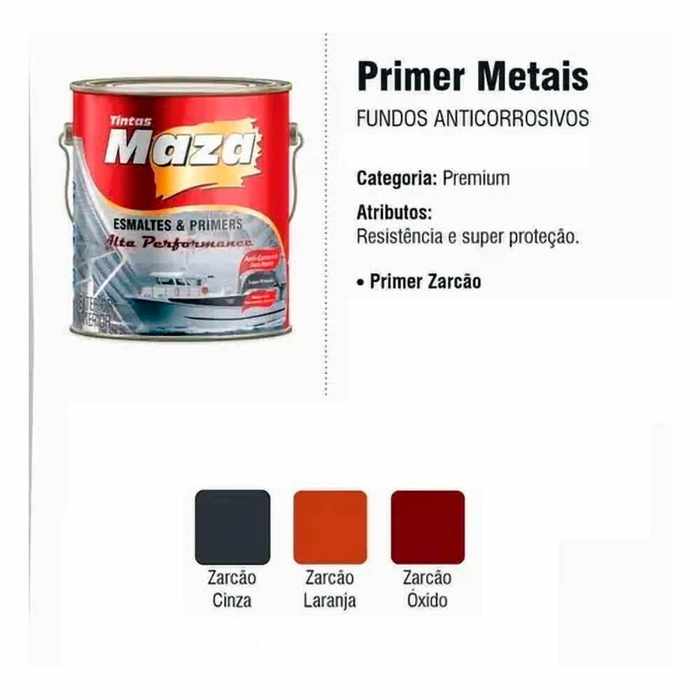 Fundo Primer Zarcao Anticorrosivo Maza 18 Litros – Shop das Tintas