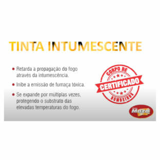 Tinta Anti-Chama Intumescente Corta Fogo Base Água 3,6Lts - Maza