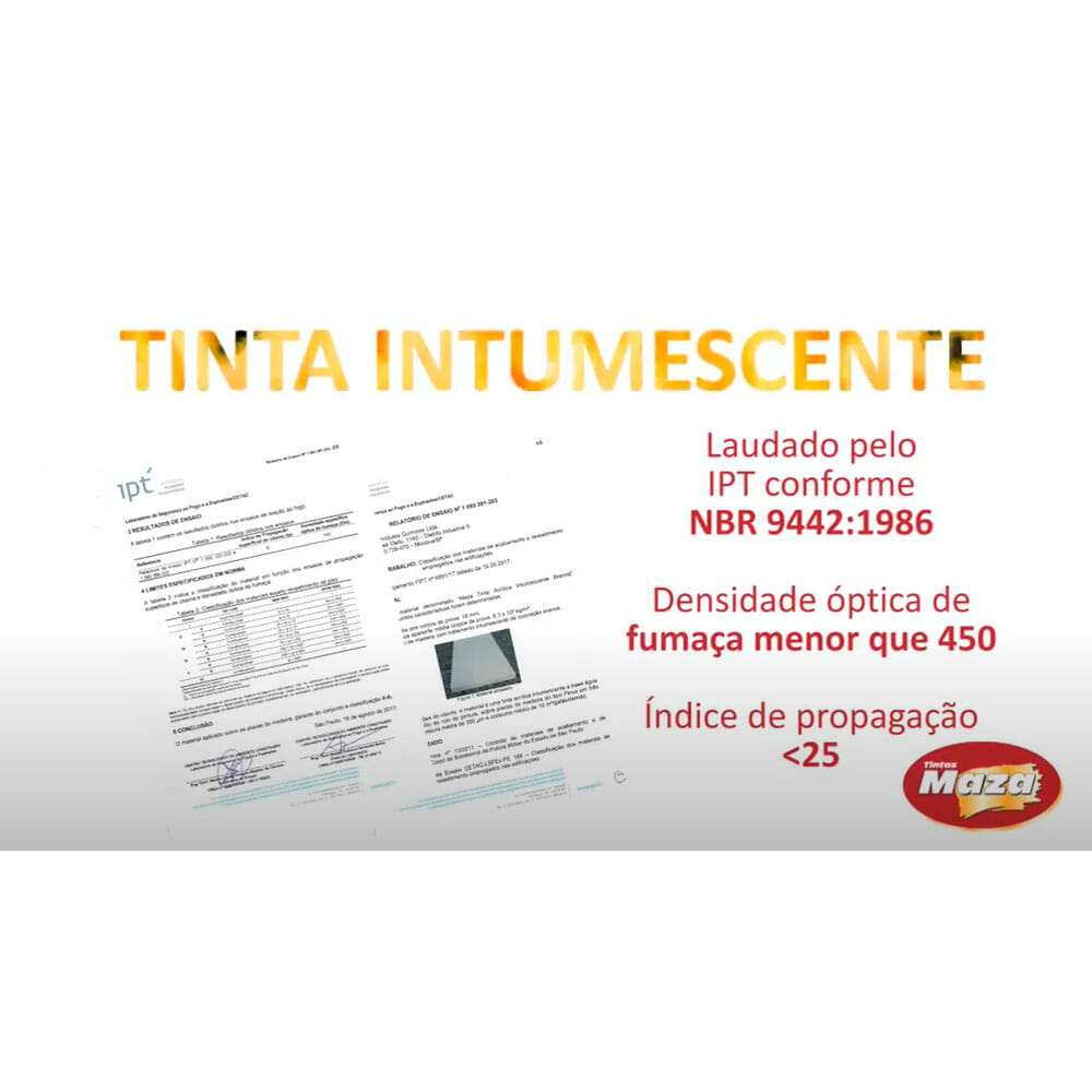 Tinta Anti-Chama Intumescente Corta Fogo Base Água 3,6Lts - Maza